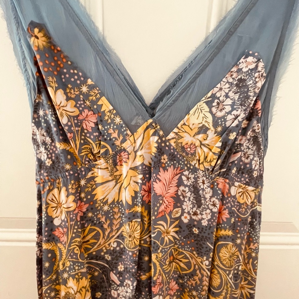 Free People Floral V-Neck Mini Slip Dress - size S - Picture 6 of 10
